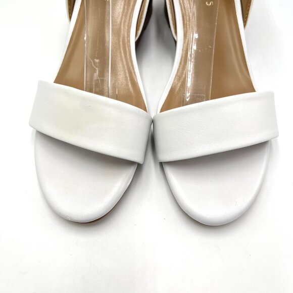 Aerosoles Womens Size 8 Willowbrook White Leather Wedges‎ Sandals Shoes - Picture 3 of 13